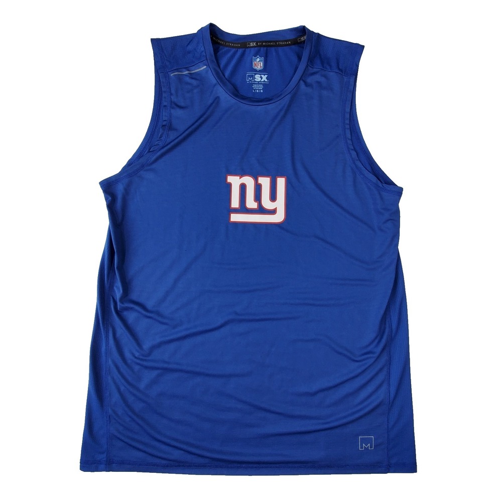 NY Giants MSX Michael Strahan‎ Sleeveless Shirt Mens Large Blue NFL Tank